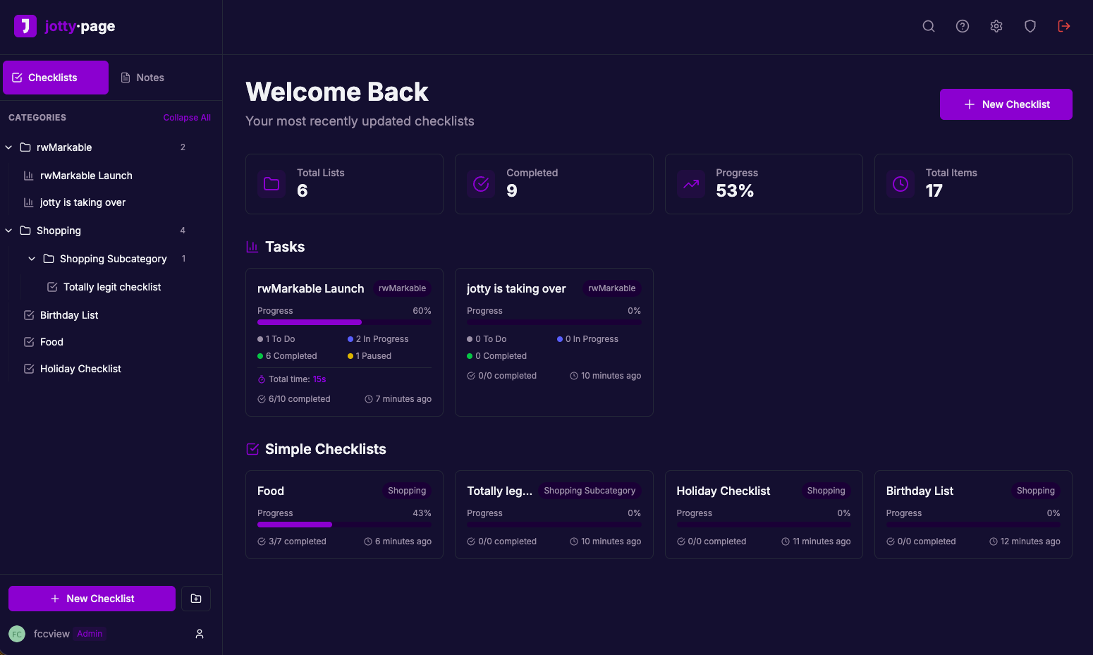 jotty - lightweight check list and notes app jotty - lightweight check list and notes app