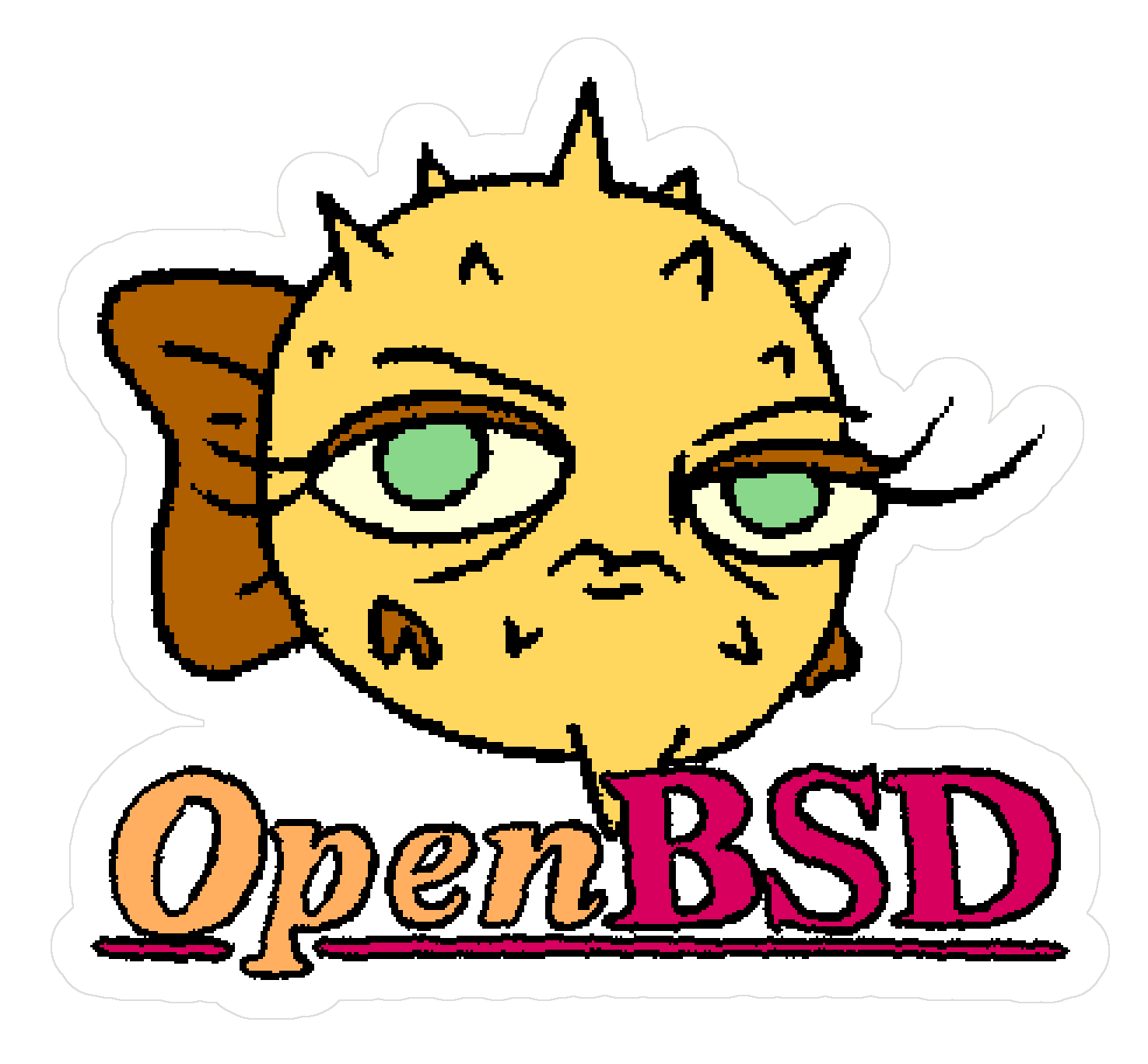 Puffy, the OpenBSD puffer fish mascot drawn by analognowhere.com