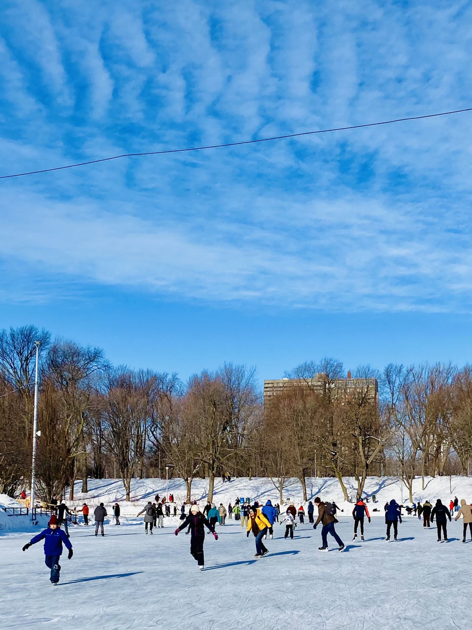 Ice skating in La Fontaine Park