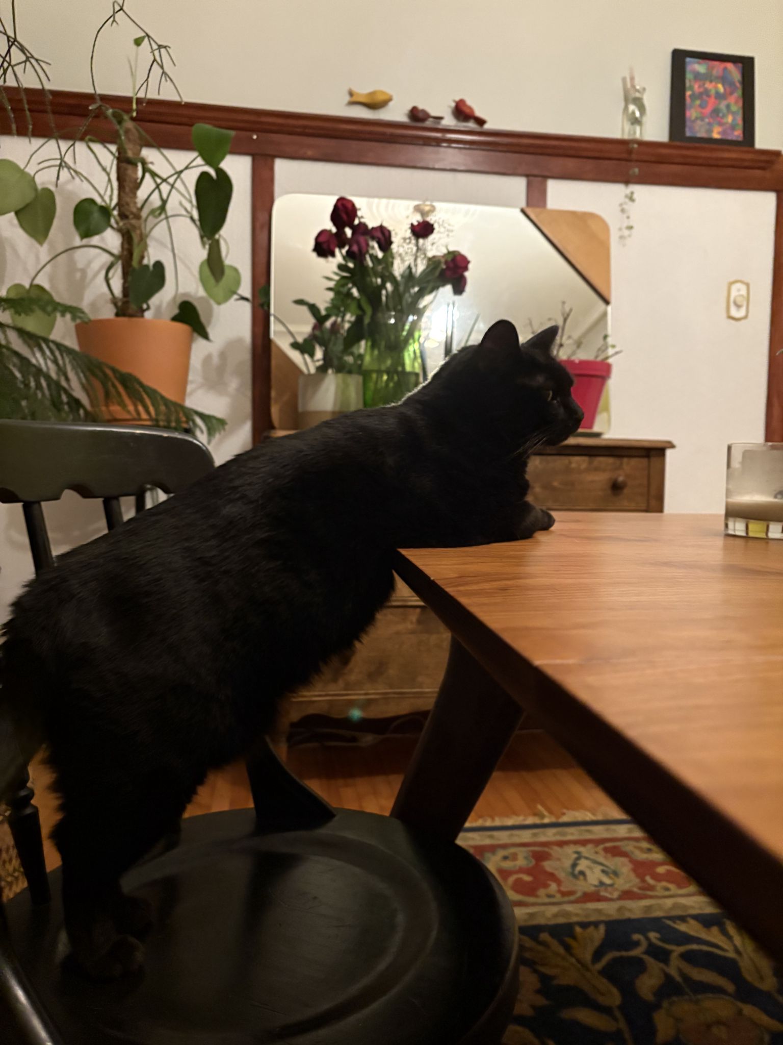 At the table