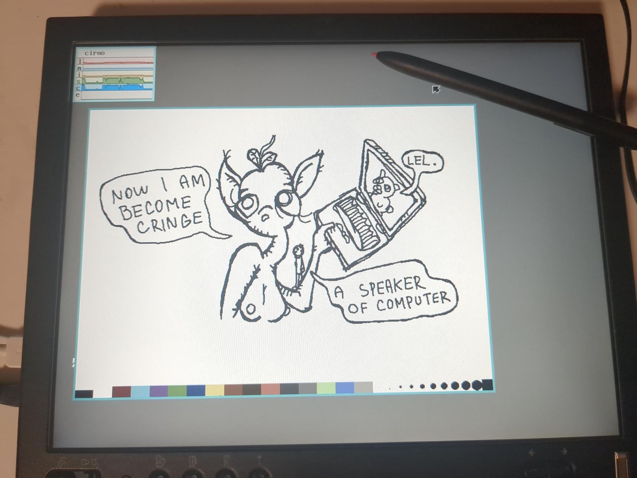 it's a drawing on a computer tablet 

now i am become cringe

a speaker of computer