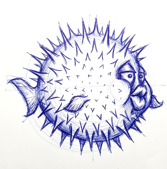 OpenBSD logo in Bic pen