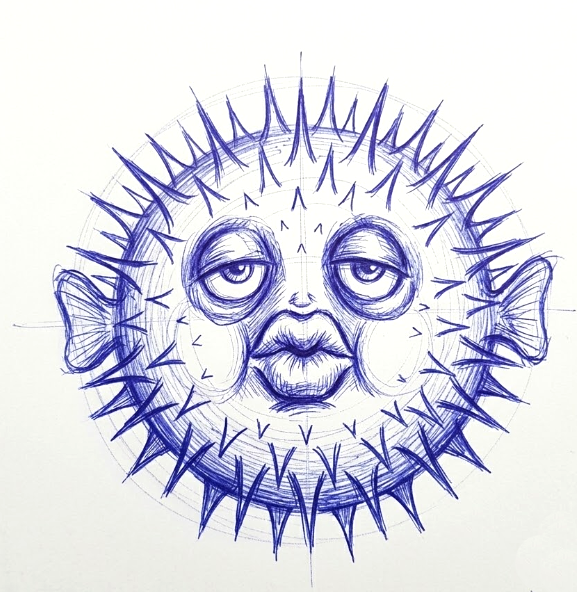 OpenBSD logo in Bic pen